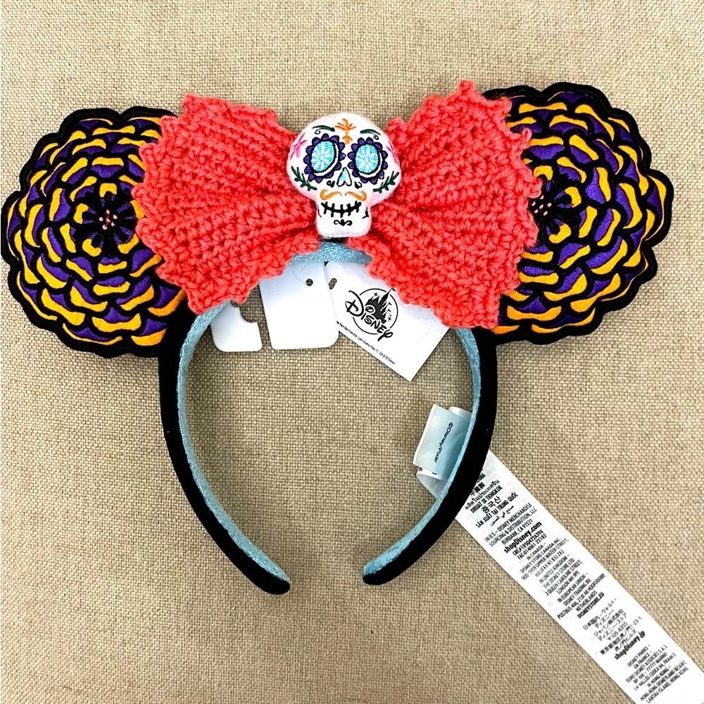 Disney Parks 2022 Coco Day of The Dead Skull Mickey Minnie Ear Headband